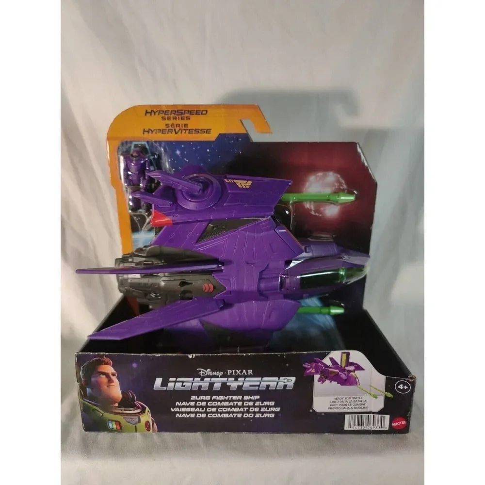 Disney Pixar Lightyear Hyperspeed Zurg Fighter Ship With Figure, Kids Toy